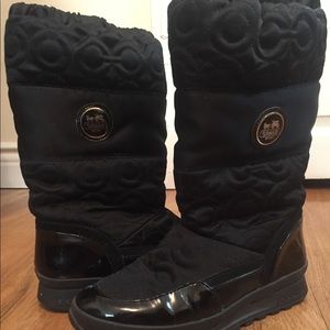 Black satin Coach winter boots - Size 6